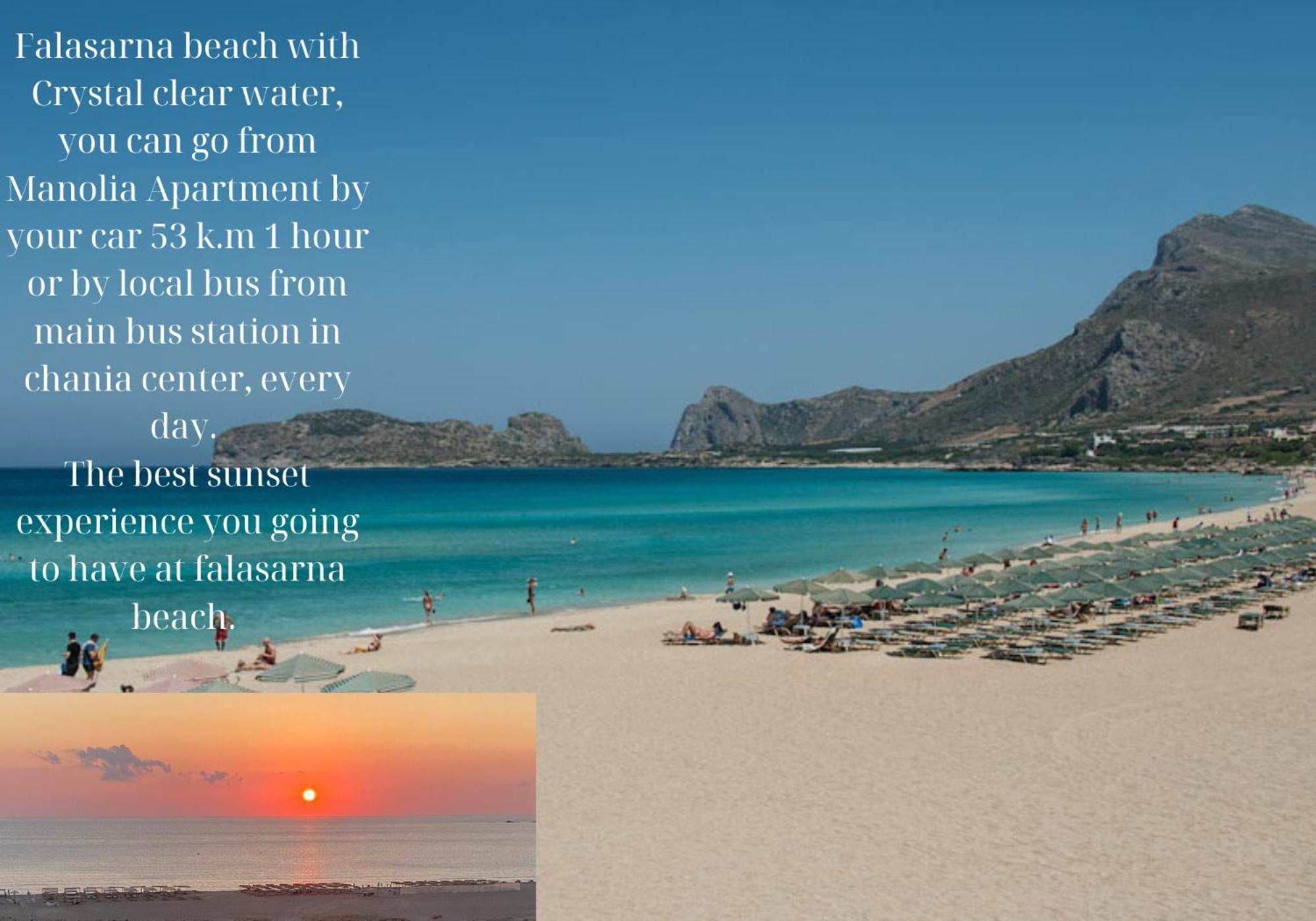 Center Manolia Dream 3 Bedroom Apartment 100M Away From The Beach Chania  Eksteriør billede